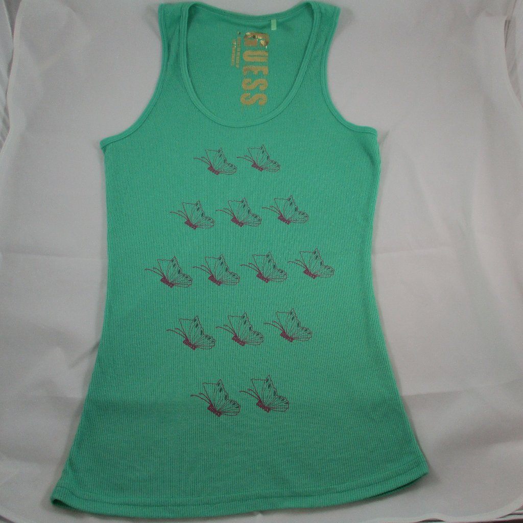 Guess Green Butterfly Tank Top